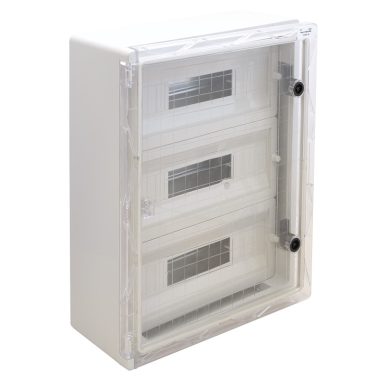 TRACON TME806026MT Műanyag elosztószekrény maszkos átlátszó ajtóval 4x25 mod, HxWxD=800x600x260mm, IP65, IK10, 1000V AC/DC