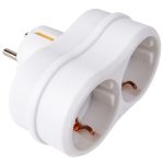 TRACON TNS2 Többférőhelyes átalakító csatlakozó, fehér 2×SCHUKO, max.16A, 250VAC