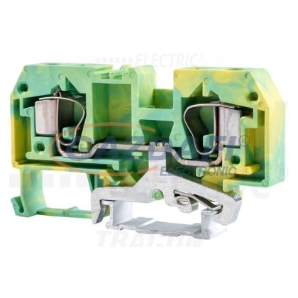   TRACON TSKC10JD Védővezető ipari sorozatkapocs, rugós, sínre, zöld/sárga 800V 57A 0.2-10 mm2 2P