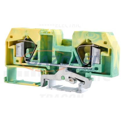   TRACON TSKC16JD Védővezető ipari sorozatkapocs, rugós, sínre, zöld/sárga 800V 76A 0.2-16 mm2 2P