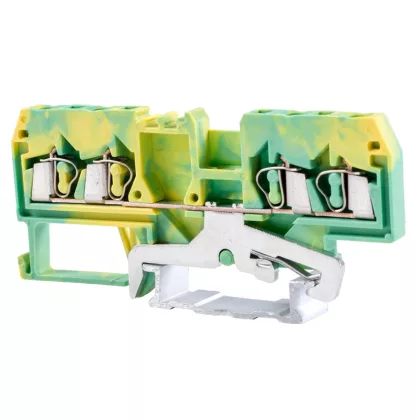 TRACON TSKC2,5/4JD Védővezető ipari sorozatkapocs, rugós, sínre, zöld/sárga 800V 20A 0.08-