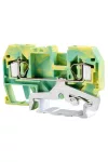 TRACON TSKC2,5JD Védővezető ipari sorozatkapocs, rugós, sínre, zöld/sárga 800V 24A 0.08-2.5 mm2 2P