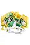 TRACON TSKC4/3JDD Védővezető ipari sorozatkapocs, rugós, sínre, zöld/sárga 800V 32A 0.08-4 mm2 3P