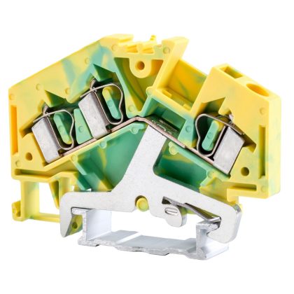 TRACON TSKC4/3JDD Védővezető ipari sorozatkapocs, rugós, sínre, zöld/sárga 800V 32A 0.08-4