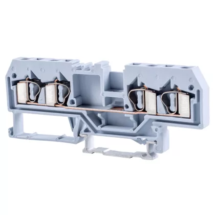 TRACON TSKC4/4 Fázisvezető ipari sorozatkapocs, rugós, sínre, szürke 800V 26A 0.08-4 mm2 4