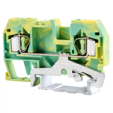 TRACON TSKC4JD Védővezető ipari sorozatkapocs, rugós, sínre, zöld/sárga 800V 32A 0.08-4 mm2 2P