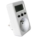   TRACON TVOD01F LCD kijelzőjű dugaszolható fogyasztásmérő 230 V, 50 Hz, 16 A, 3680 W, V, kWh, cost, French