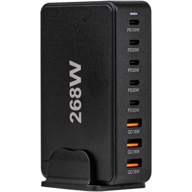TRACON USB3A5C USB állomás 3 USB A, 5 USB-C, 268W TRACON USB3A5C USB állomás 3 USB A, 5 USB-C, 268W