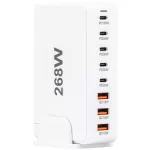 TRACON USB3A5CW USB állomás, fehér 3 USB A, 5 USB-C, 268W