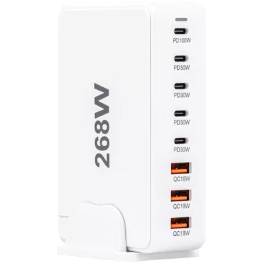 TRACON USB3A5CW USB állomás, fehér 3 USB A, 5 USB-C, 268W TRACON USB3A5CW USB állomás, fehér 3 USB A, 5 USB-C, 268W