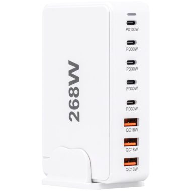 TRACON USB3A5CW USB állomás, fehér 3 USB A, 5 USB-C, 268W