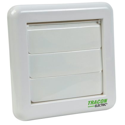 TRACON VFG100 Kültéri gravitációs zsalu fürdőszoba vent-hoz 151×151×45mm, D=96mm
