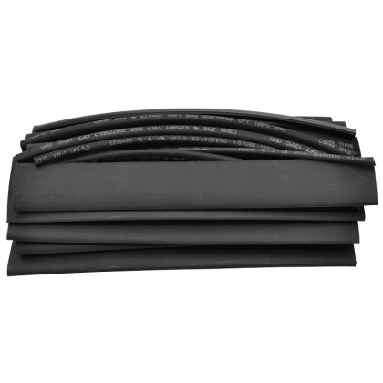 TRACON ZSBB-SET Zsugorcső készlet, vékonyfalú,2:1 zsugorodás, fekete 15×150mm, POLIOLEFIN