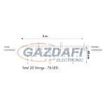   TRONIX 006-022 LED-es sorolható fényfüggöny, 2 m, 76 LED, fehér kábel, meleg fehér és piros fény, IP44