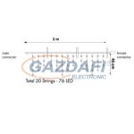   TRONIX 007-018 PS230 Jégcsap fényfüggöny, 2x0,4m , fehér vezeték , 3000K WW