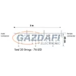   TRONIX 007-141 PS230 Jégcsap fényfüggöny, 2x0,4m, fekete vezetékkel, 6500K, CW