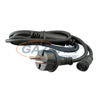 TRONIX 010-019 hálózati csatlakozókábel fényfüggönyhöz, fekete, IP44, 1.5m, max. 15000 LED-hez