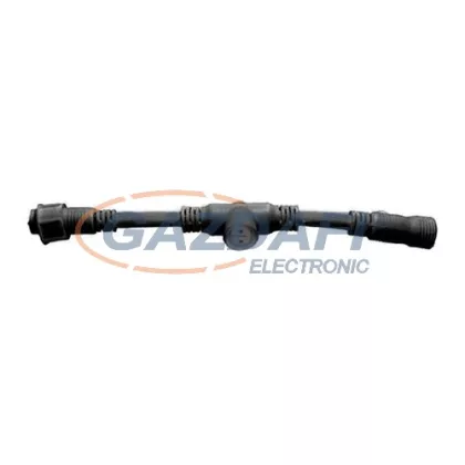 TRONIX 010-023 rugalmas T elosztó, fekete, IP44