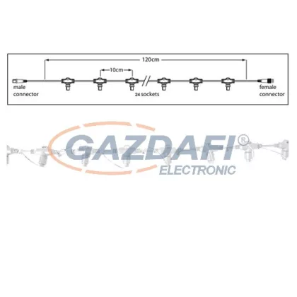   TRONIX 010-107 fő kábel fényfüggönyhöz, 24 szálas, 240 cm, fehér, IP44