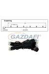 TRONIX 010-125 LED zárószál fényfüggönyhöz, 3 m, 30 LED, fekete kábel, extra meleg fehér fény, IP44