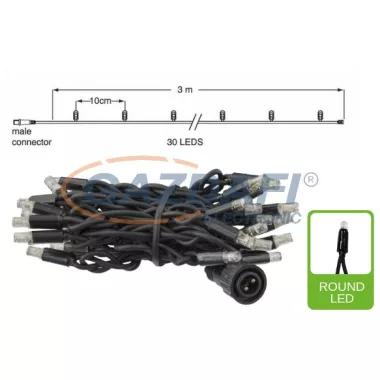 TRONIX 011-118 PS230 Végelem, 3m, fekete vezetékkel, 3000K, WW