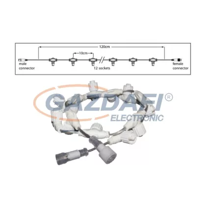   TRONIX 018-050 PS36 Főkábel, 1,2 m, 12 db foglalattal, átlátszó