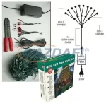   TRONIX 024-001 LED-es szett fák megvilágítására, zöld kábel, hideg fehér fény, 63 m, 420 LED, IP44