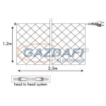   TRONIX 033-028 LED-es fényfüggöny, 2.5x1.2 m, 406 LED, fekete kábel, meleg fehér fény, IP44