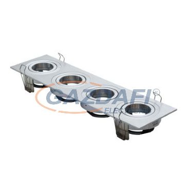TRONIX 148-024 Spot lámpatest 4-es süllyesztett szögletes üres állítható 346x90mm IP20 alumínium