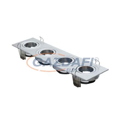   TRONIX 148-024 Spot lámpatest 4-es süllyesztett szögletes üres állítható 346x90mm IP20 alumínium