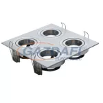   TRONIX 148-025 Spot lámpatest 4-es süllyesztett szögletes üres állítható 172x172mm IP20 alumínium