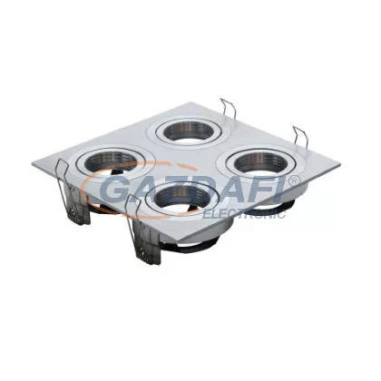   TRONIX 148-025 Spot lámpatest 4-es süllyesztett szögletes üres állítható 172x172mm IP20 alumínium