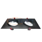   TRONIX 148-038 Spot lámpatest 2-es süllyesztett szögletes üres állítható 355x180mm IP20 fekete AR111
