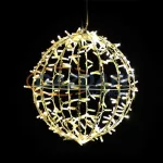   TRONIX 571-008 LED kültéri dekorációs gömb, fehér festett acél, 8W, ø30cm, 100 LED, IP44, meleg fehér