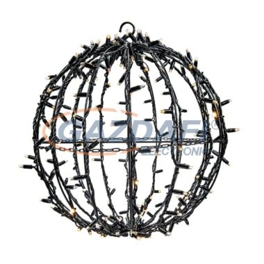 TRONIX 571-030 Kültéri 3D-dekor gömb, 80cm, fekete kábellel, 3000K, WW
