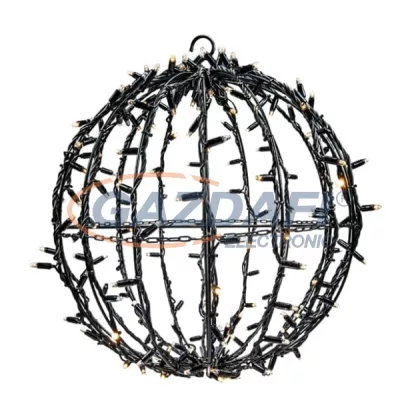   TRONIX 571-030 Kültéri 3D-dekor gömb, 80cm, fekete kábellel, 3000K, WW