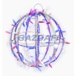   TRONIX 571-050 Kültéri 3D-dekor gömb, 35cm, fehér kábellel, piros, fehér & kék LED