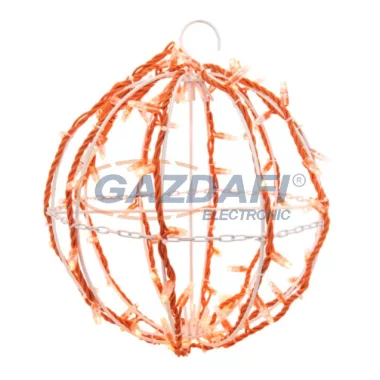 TRONIX 571-052 Kültéri 3D-dekor gömb, 50cm, narancssárga kábellel, narancssárga LED