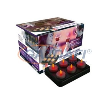 TRONIX 700-032 LED-es tölthető teamécses szett, 6 db, piros