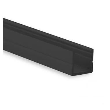 TRONIX 8101051 PO16 LED profil 200cm, fekete RAL9005 max.8mm széles LED szalaghoz