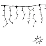   Tronix 007-029 PS230 fényfüggöny 2x0,4m 2400K WW+ & villogó CW 8/1 fekete vezeték