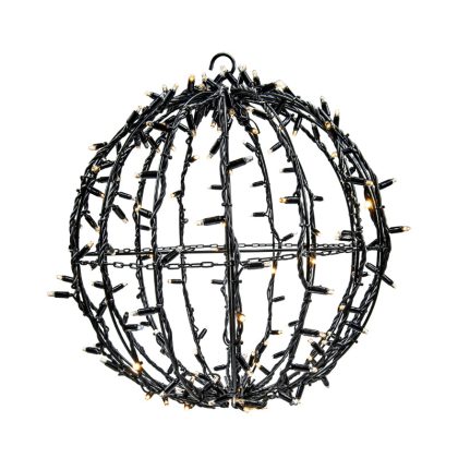   Tronix 571-027 3D LED dekor gömb 80cm fekete  2400K WW+ & villogó 2400K WW