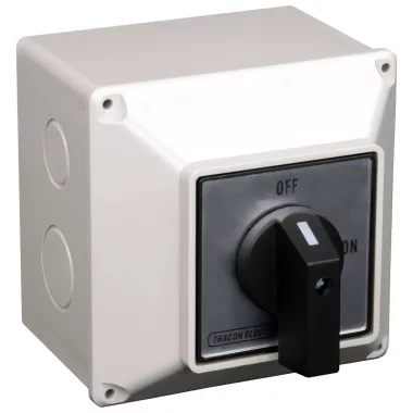 TRACON TS-32/4T65 Tokozott szakaszoló kapcsoló 400V, 50Hz, 32A, 4P, 7,5kW, 64×64mm, IP65