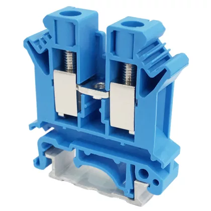 TRACON TSKA10-K Nullavezető ipari sorozatkapocs, csavaros, sínre, kék 0,5-10mm2, 800VAC, 7