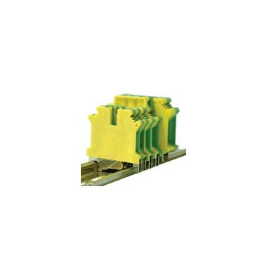 TRACON TSKA10JD Védővezető ipari sorozatkapocs, csavaros, sínre, zöld/sárga 0,5-10mm2, 76A
