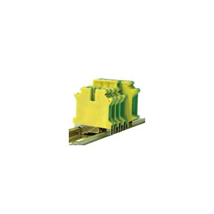   TRACON TSKA10JD Védővezető ipari sorozatkapocs, csavaros, sínre, zöld/sárga 0,5-10mm2, 76A