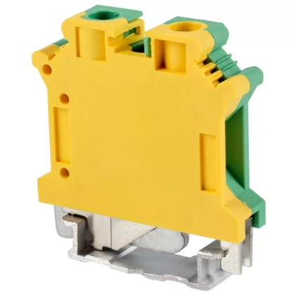   TRACON TSKA10JD Védővezető ipari sorozatkapocs, csavaros, sínre, zöld/sárga 0,5-10mm2, 76A