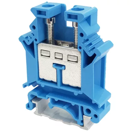 TRACON TSKA16-K Nullavezető ipari sorozatkapocs, csavaros, sínre, kék 2,5-16mm2, 800VAC, 1