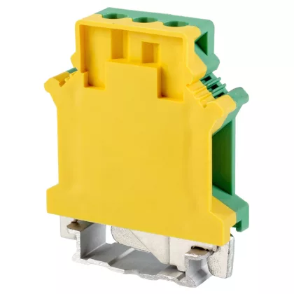 TRACON TSKA16JD Védővezető ipari sorozatkapocs, csavaros, sínre, zöld/sárga 2,5-16mm2, 101