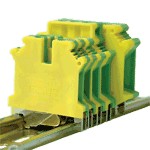   TRACON védővezető ipari sorozatkapocs, csavaros, sínre, zöld/sárga 0,2-2,5mm2, 32A
